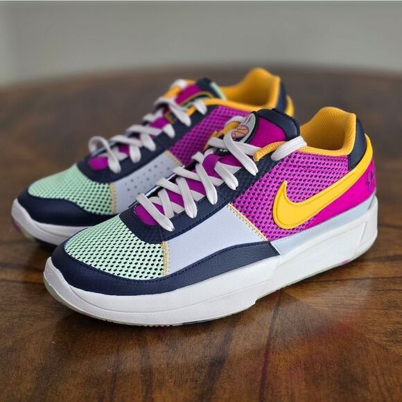 Nike Ja 1 "Summer Camp Ja" Basketball Shoes White Purple Women's Size 8 Patches - Picture 2 of 13